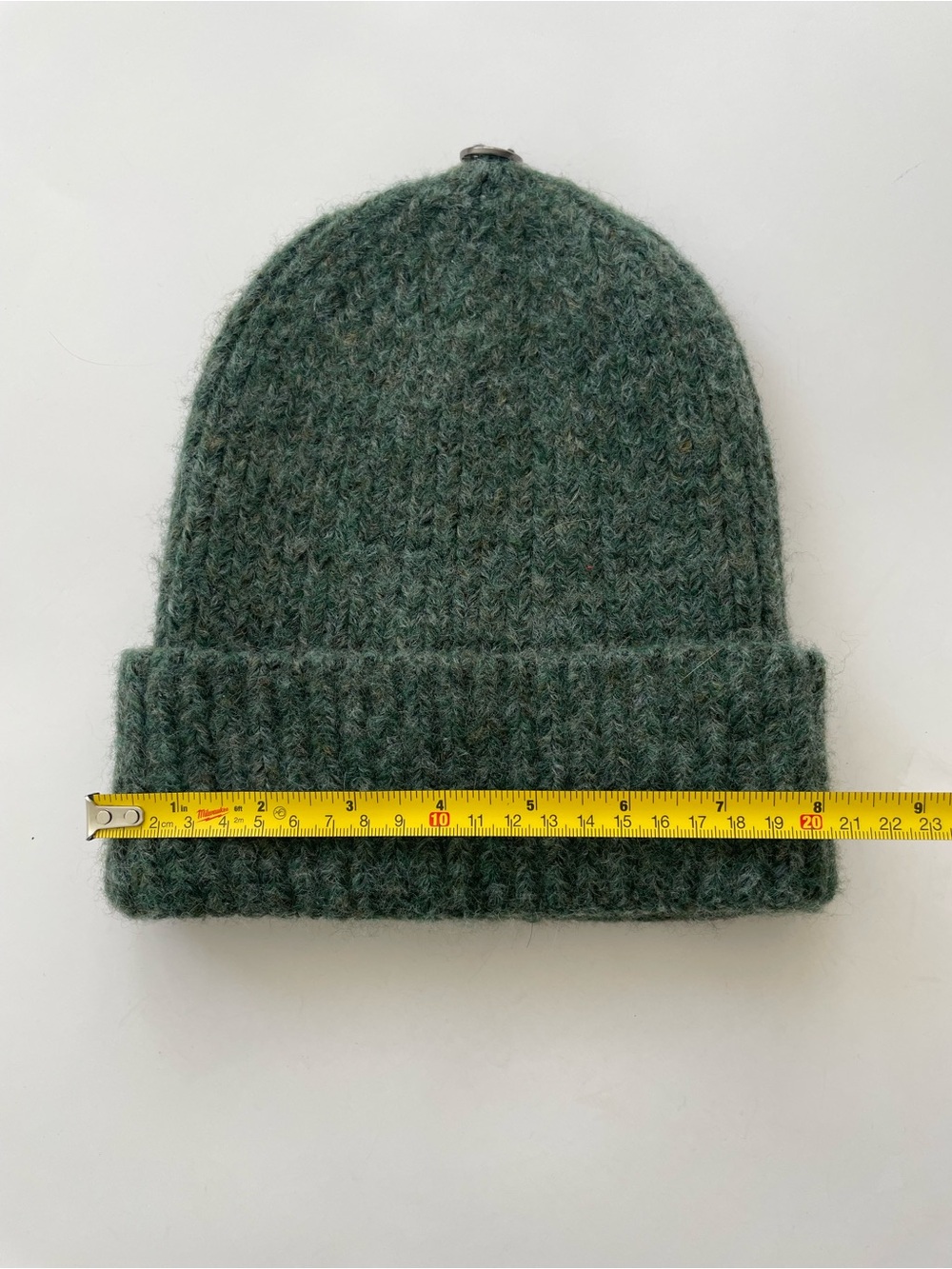 Anthropologie Beanie Hat Ribbed Knit Green Faux Leopard Pom Pom Winter Toque - Picture 11 of 12